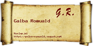 Galba Romuald névjegykártya